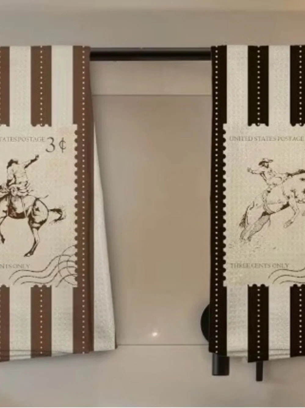 2 Western Cowboy Hand Towels Rodeo Bronc Kitchen Bath Rustic Vintage Stamp NEW